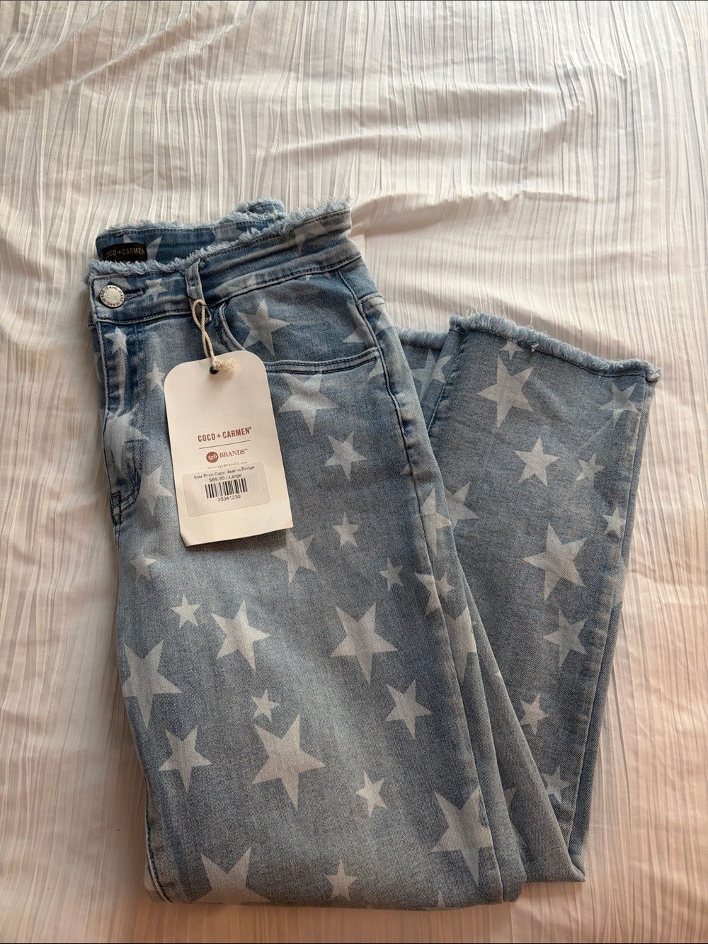 Coco + Carmen Light Blue Star-Print Women’s Jeans